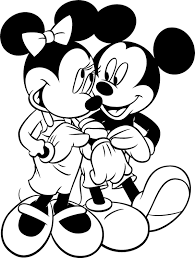 Printable Coloring Valentines Of Mickey Mouse And Minnie Pages Pink Gold Pictures To Print Free Slavyanka