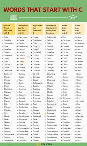 Whether in the form of a fizzy drink or flavored lozenges, cold and flu preventative supplements almost always highlight vitamin c as one of their key ingredients. Words That Start With C 1900 C Words Words Starting With C 7esl