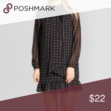 Black And White Squares Dress Bow Tie Mini Dress Black W White Squares 48 68 Nwt Mini Black Dress Women Bow Tie Clothes Design