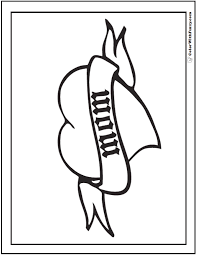 Heart with fringe coloring page mother s day. 45 Mothers Day Coloring Pages Printable Digital Pdf Downloads