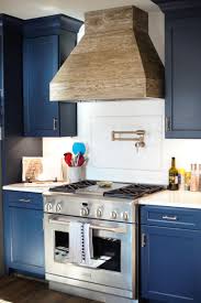 Royal Blue Cabinets White Quartz Custom Hood Blue Kitchen Decor Kitchen Decor Blue Kitchens
