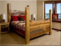 Reclaimed wood suitable for building can come from anywhere — factories, agricultural buildings we dismantle it slowly, bent by bent. Cascades Bed From Reclaimed Barnwood Located In Bend Oregon Furniture Home Log Furniture