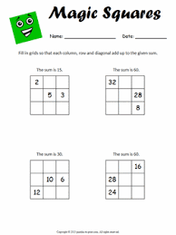 Beginner Magic Square Worksheet 1 Magic Squares Math Magic Squares Maths Puzzles