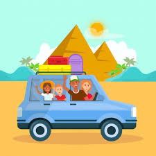 Family Vacation In Egypt Vector Travel Postcard Travel Postcard Family Vacation Postcard