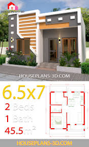 Small House Design 6 5x7 With 2 Bedrooms Full Plans House Plans 3d In 2020 Small House Design Plans House Fence Design Small House Design