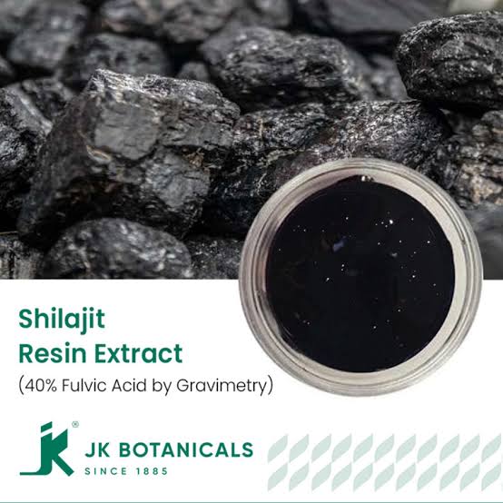 High-grade Shilajit resin extract naturally standardized for fulvic acid content., AI generated