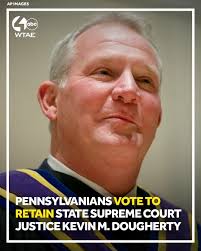 Pennsylvanians voted to retain state Supreme Court Justice Kevin M.  Dougherty Tuesday night. ELECTION RESULTS:  https://www.wtae.com/article/pennsylvania-supreme-court-judges-retain-seats/69254042