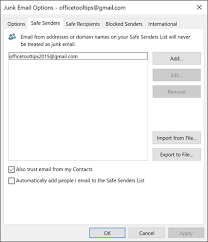 To add an entry to safe senders and recipients, enter the email address or domain that you want to mark as safe in the enter a sender or domain here text box, and then press enter or select the add icon next to the text box. How To Unblock A Sender In Outlook Microsoft Outlook 365