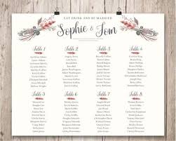 Wedding Seating Plan Wedding Seating Chart Rustic Boho