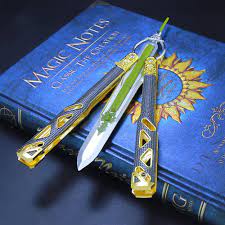 [size] 21cm /9''inches metal design based on apex legends game octane's heirloom set melee weapon skin metal butterfly knife ; Buy Apex Legends Octane Heirloom Metal Knife Action Figures Season 9 Toys Game Collection Gift Party Supplies Desk Decoration Backpack Pendant Gift Online In Taiwan B098ngx6mz