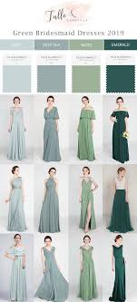 Greenery Wedding Color Ideas With Bridesmaid Dresses In Mist Deep Sea Moss And Bridesmaid Dress Colors Green Bridesmaid Dresses Mismatched Bridesmaid Dresses