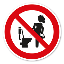 Fun-Schild / Verbotszeichen / Verbotsschild - Frauen dürfen im Stehen nicht  urinieren (Pinkeln, Pissen) VB- FUN-17 | deinSchilderdruck.de