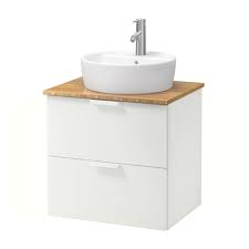 Naturstein waschtisch waschbecken steinwaschbecken travertin. Godmorgon Tolken Tornviken Waschbschr Aufsatzwaschb 45 Weiss Bambus Dalskar Mischbatterie Ikea Deutschland