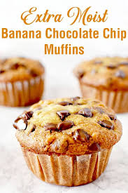 Moist Banana Chocolate Chip Muffins Recipe Chocolate Chip Muffins Moist Banana Chocolate Chip Muffins Banana Chocolate Chip Muffins