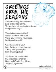 Good morning song brain breaks for children action songs kids songs the learning station. Greetings From The Seasons Children S Poetry Woo Jr Kids Activities