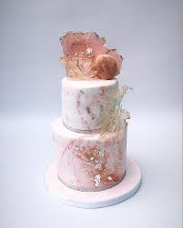 Add some decorative shine to the birthday cake with rose gold birthday candles! Kam S Cakes Rose Gold Marble Cake Unique 30th Birthday Facebook