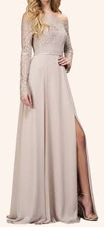 Off The Shoulder Long Sleeves Maxi Bridesmaid Dress Evening Form Neutral Bridesmaid Dresses Long Sleeve Lace Bridesmaid Dresses Bridesmaid Dresses With Sleeves