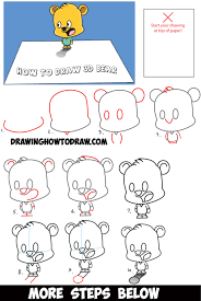3d drawing easy step by step. How To Draw 3d Cartoon Bear Standing On Top Of Piece Of Paper Optical Illusion Easy Step By Step Drawing Tutorial For Kids And Beginners How To Draw Step By