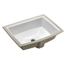Kohler Archer Vitreous China Undermount Bathroom Sink In White With Overflow Drain K 2355 0 The Home Depot Undermount Bathroom Sink Rectangular Sink Bathroom Bathroom Sink