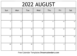 August 2022 Calendar Free Blank Printable Templates