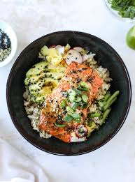 Dijon Butter Salmon Rice Bowls Rezept Lachs Rezept Einfache Gerichte Hauptspeise