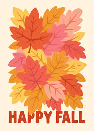 Happy Fall Poster with Autumn Leaves | Poster Store US