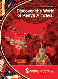 Route Map Kenya Airways Route Map Vintage Airline Posters Kenya