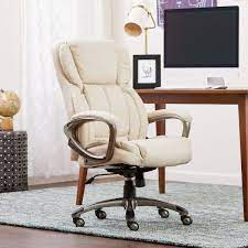 serta works bonded leather high back office chair american beige silver in 2020 blue chairs living room executive chair executive office chairs