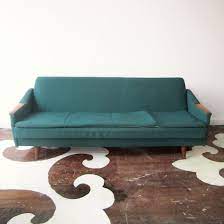 Incredible Vintage Danish Modern Sofa That Folds Flat To Become A Double Bed Beautiful Pin Legs And Wood Insets On The Arms 82 W X 29 5 H X 2 Vintage Sofa