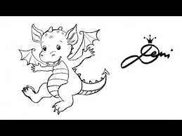 Baby Drache Zeichnen How To Draw A Cute Dragon Kak Se Risuva Bebe Drakon Youtube