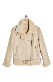 Topshop Fleece Faux Leather Moto Jacket Regular Petite Nordstrom In 2021 Faux Shearling Jacket Leather Moto Jacket Faux Leather Moto Jacket