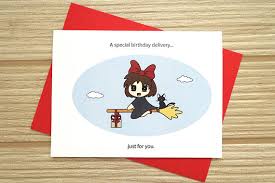 Kiki S Delivery Service Birthday Card Anime Card Birthday Cards Cards Unique Greeting Cards