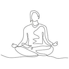 Continuous One Line Drawing Of Person Sitting In Lotus Position For Yoga Exercise Or Meditation Vector Illustration Mi Line Drawing Yoga Drawing Lotus Position