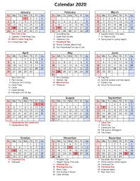 Printable 2020 Calendar With Holidays In 2020 Printable Calendar Pdf Printable Calendar Calendar