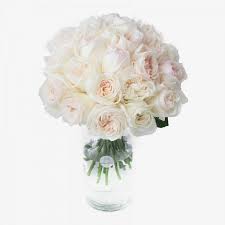 Order roses for your event directly from grower! 25 White O Hara Garden Roses Bouquet