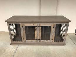 Constructed with sturdy clear acrylic, acrylic hinges, this completely clear pet crate adds beauty to the room instead of detracting from the design. Custom Double Dog Kennel Crate Coffee Or Entry Table Dual Dog Crate Furniture Diy Dog Kennel Dog Furniture