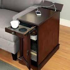 This fantastic collection of side tables, coffee tables, and end tables transforms your living space visually while providing practical application and storage options. Kipling Tray Top Block End Table And Built In Outlets Diy Furniture Living Room Storage Home Diy