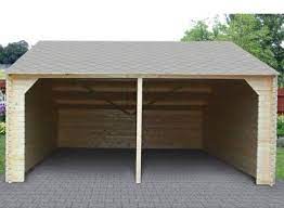Abri 2 Voitures Madrier 6 00 X 6 00 M Abris Voiture Bois Carport Bois Abri Bois