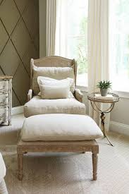 Coastal Accent Chair Ottoman With Natural Fabric Cushions Restoration Hardware Bedroom Fabric Dining Chairs Furniture