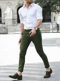 Black And White Outfit For Men Formal Formal Dress White Shirt In Green Chinos Formal Mens Fashion Formal Men Outfit Mens Fashion Casual Outfits