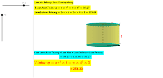 Selimut tabung pada gambar di atas berbentuk persegipanjang a1a2c2c1. Tabung Luas Permukaan Dan Volume Geogebra