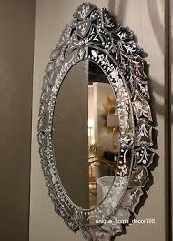 New Oval Venetian Style Glass Wall Mirror W Antique Style Etched Glass Motif 372 75 Picclick
