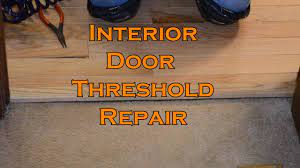 A tile wet saw is used to cut marble thresholds to fit the doorway. Interior Door Threshold Repair Do It Yourself Youtube