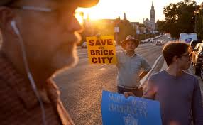 Demonstrators oppose SLU's plan to demolish Mill Creek buildings