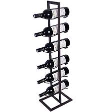 Welland Black Metal Wine Rack Stand Towel Rack 6 Bottle Holder Towels Free Standing Wine Organizer Rack See Thi Metal Wine Rack Wine Rack Wine Organization