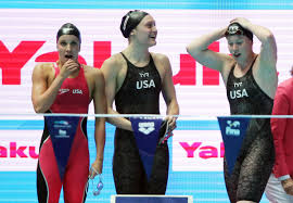 The distance medley relay (dmr) is an athletic event in which four athletes compete as part of a relay. Swimming U S Set World Record Claim Women S 4x100m Medley Relay Gold The Star