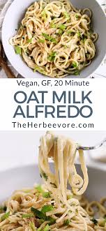 Oat Milk Alfredo Recipe Vegan Gluten Free The Herbeevore Recipe In 2020 Recipes Pasta Recipes Alfredo Pasta Recipes