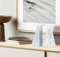 Amazon.com: Ottimo Premium Polished Stone Marble 6" Book ends for Bookshelf Decor, Home, Office or Kitchen Shelves. Heavy, Triangular, and Decorative ...
