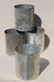 4.7 out of 5 stars. Lot Big Old Tin Cans Vintage Zinc Color Rustic Primitive Flower Pot Planters
