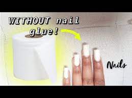 Fake Nails Out Of Tissue Without Nail Glue Tissue Nails At Home W O Glue Youtube Fake Acrylic Nails Diy Nails Without Acrylic Fake Nails Diy